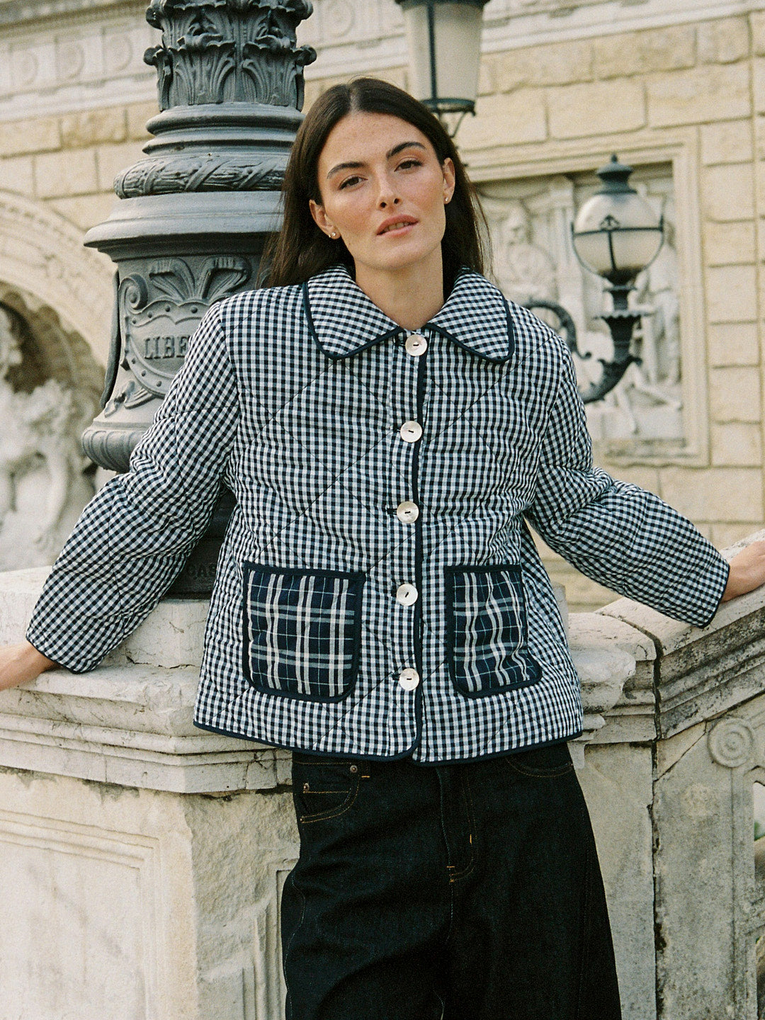 Lyra Quilted Jacket - Midnight Check Mix