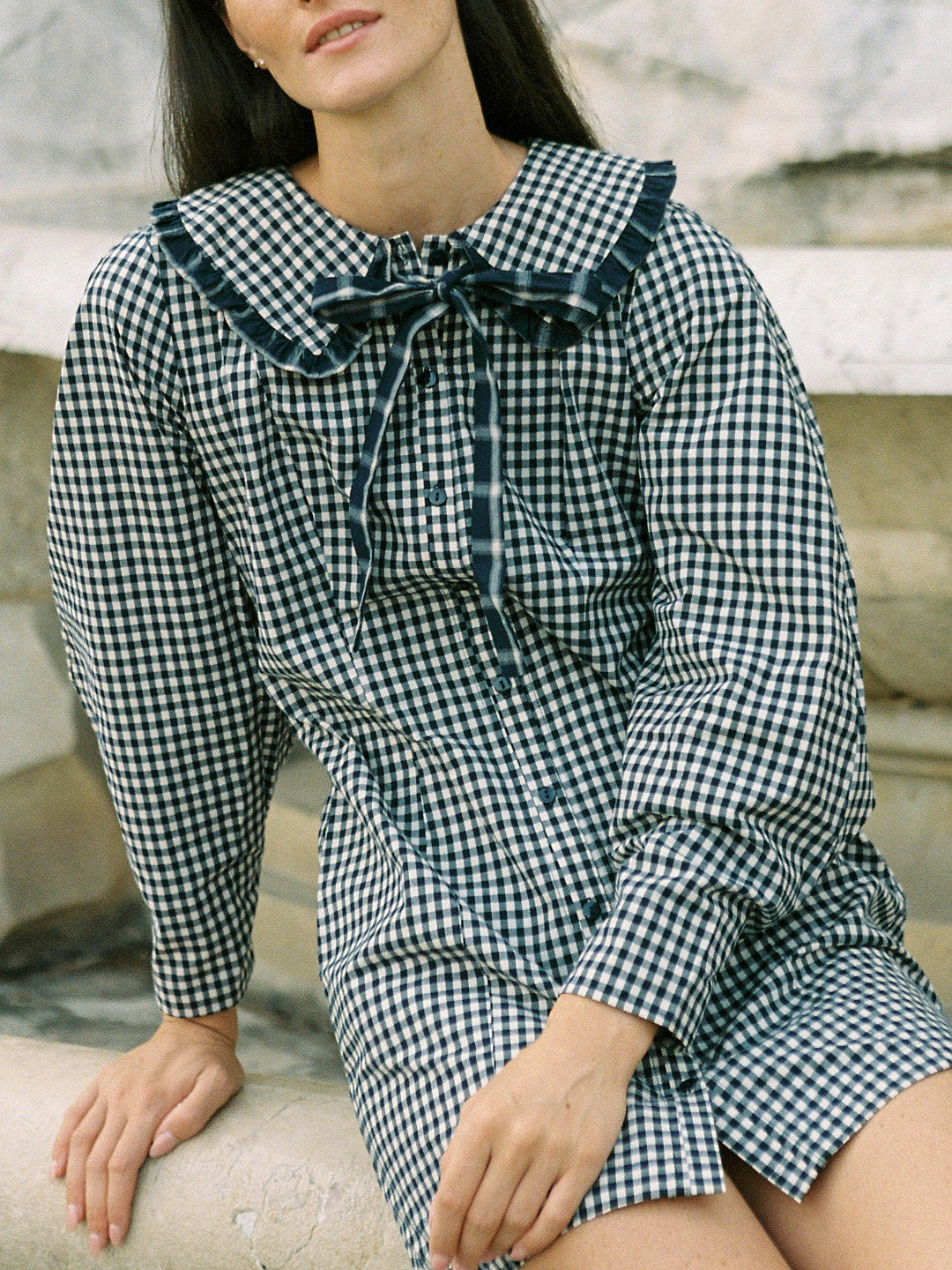 Piper Dress - Midnight Check Mix