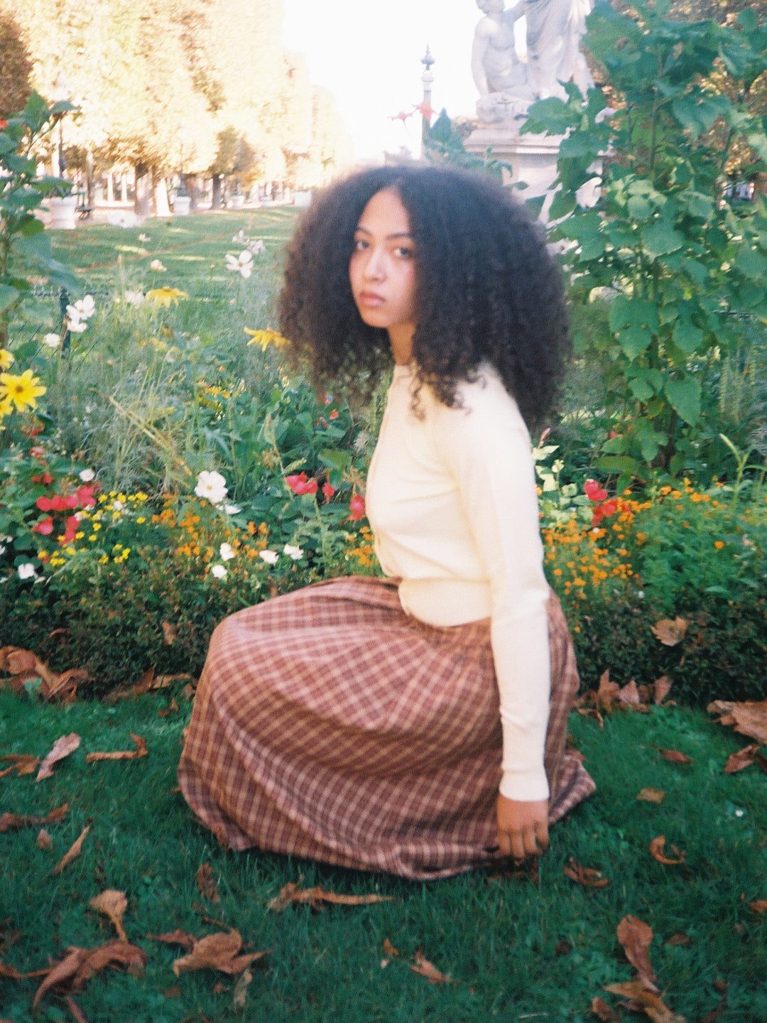 Irene Midi Skirt - Brown Plaid