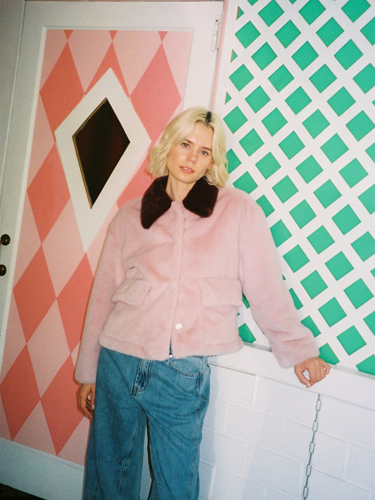 Babs Coat - Ballet Pink/Merlot