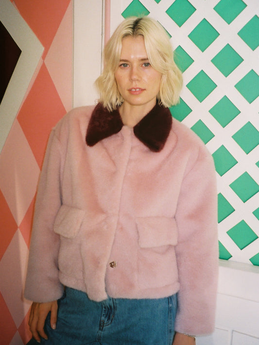 Babs Coat - Ballet Pink/Merlot