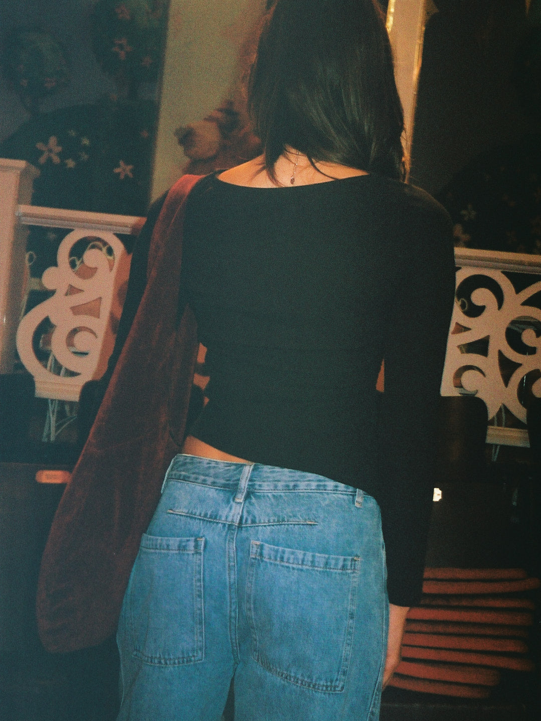 Emma Long Sleeve Top - Black Rib