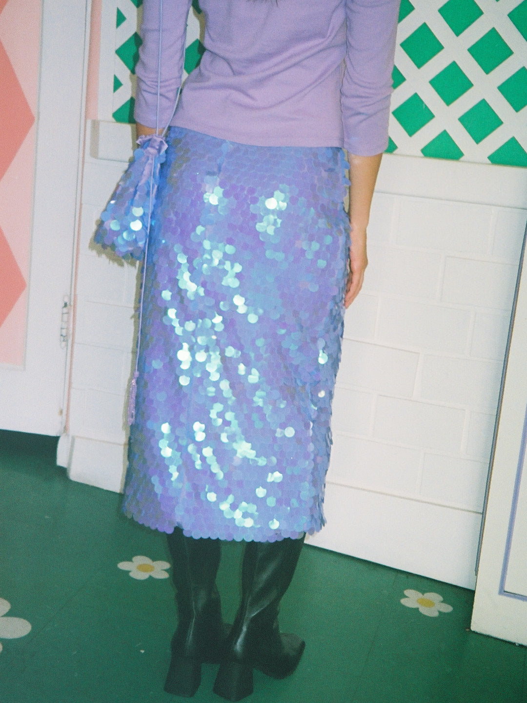 Siren Skirt - Lilac Paillette