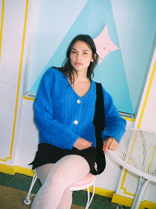 Issa V-Neck Cardi - Cobalt