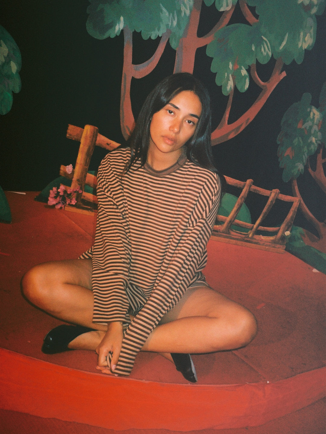 Mona Long Sleeve - Brown Stripe
