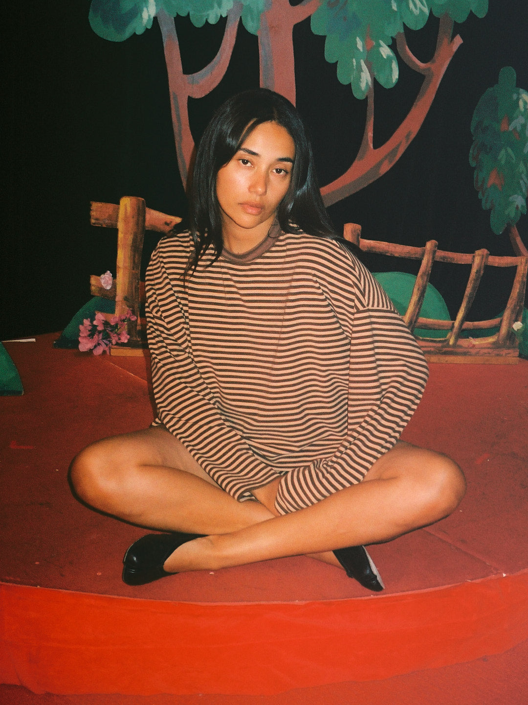 Mona Long Sleeve - Brown Stripe