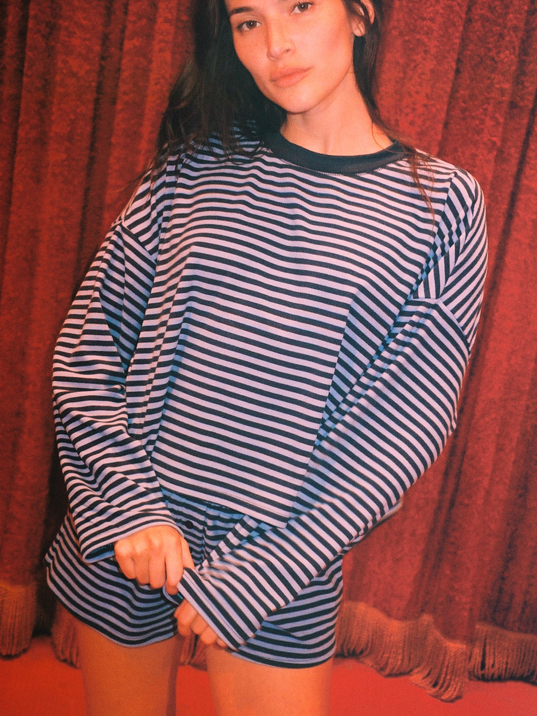 Mona Long Sleeve - Blue Stripe