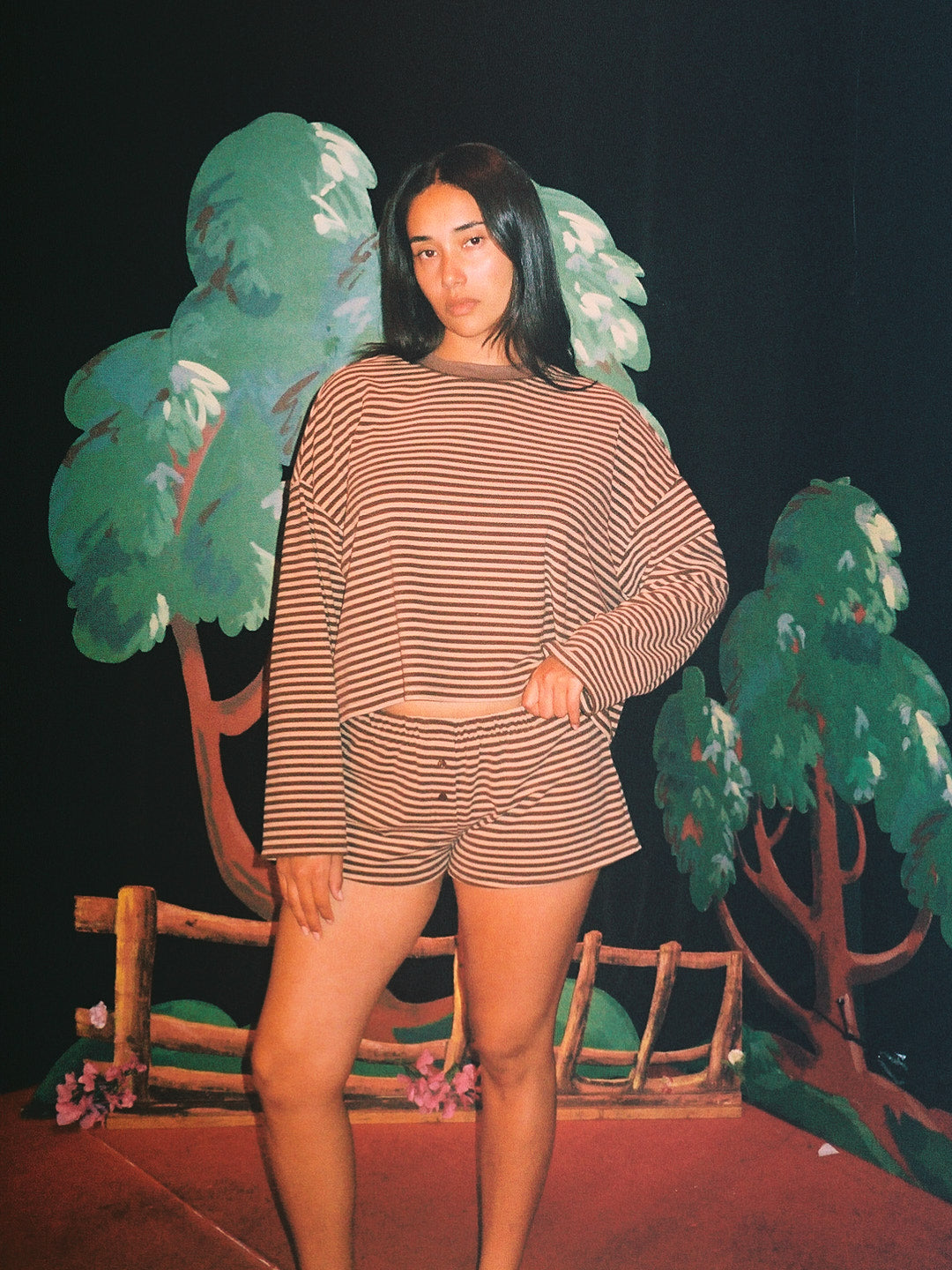 Mona Short - Brown Stripe