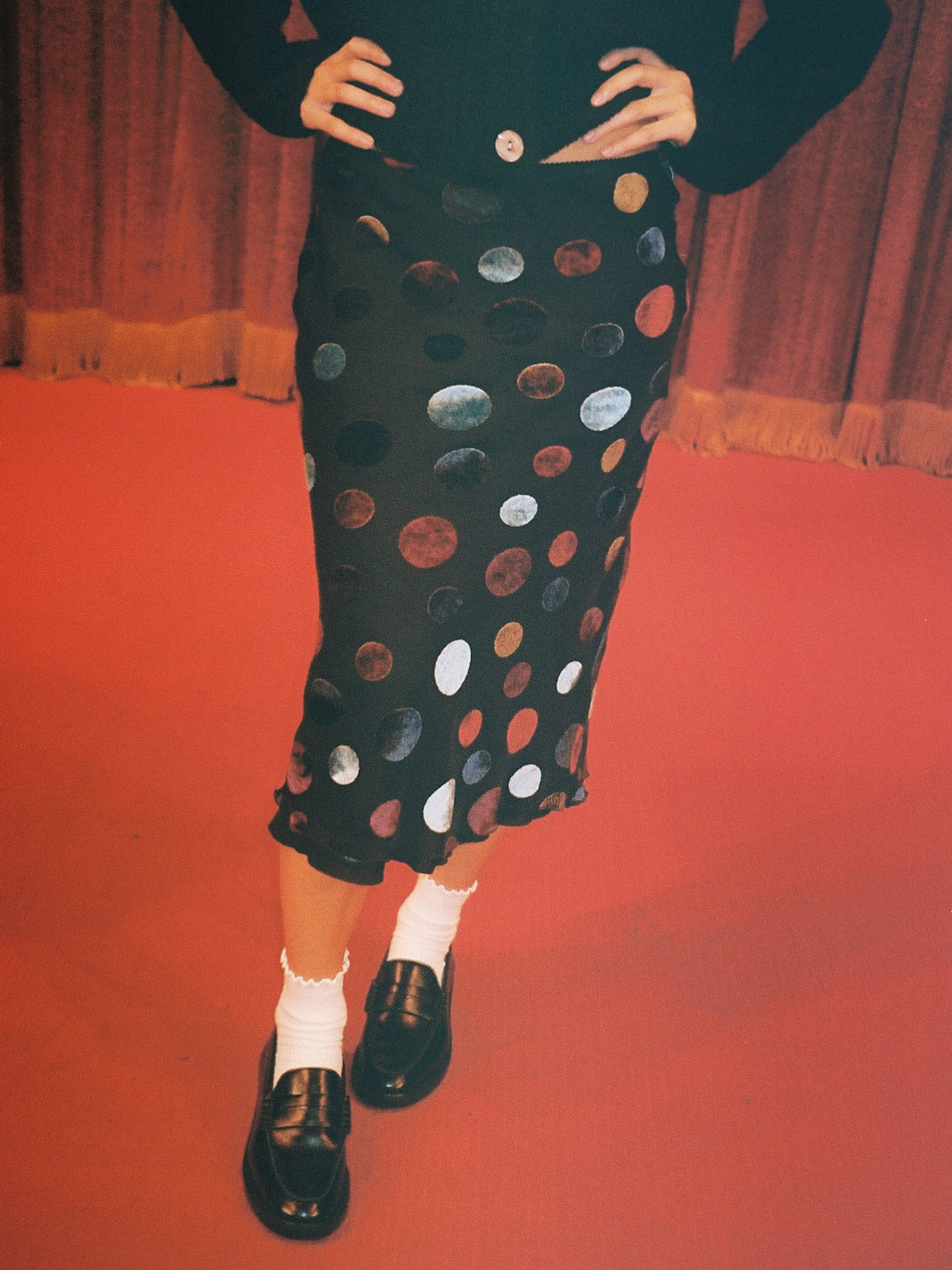 Sandy Midi Skirt - Party Dot