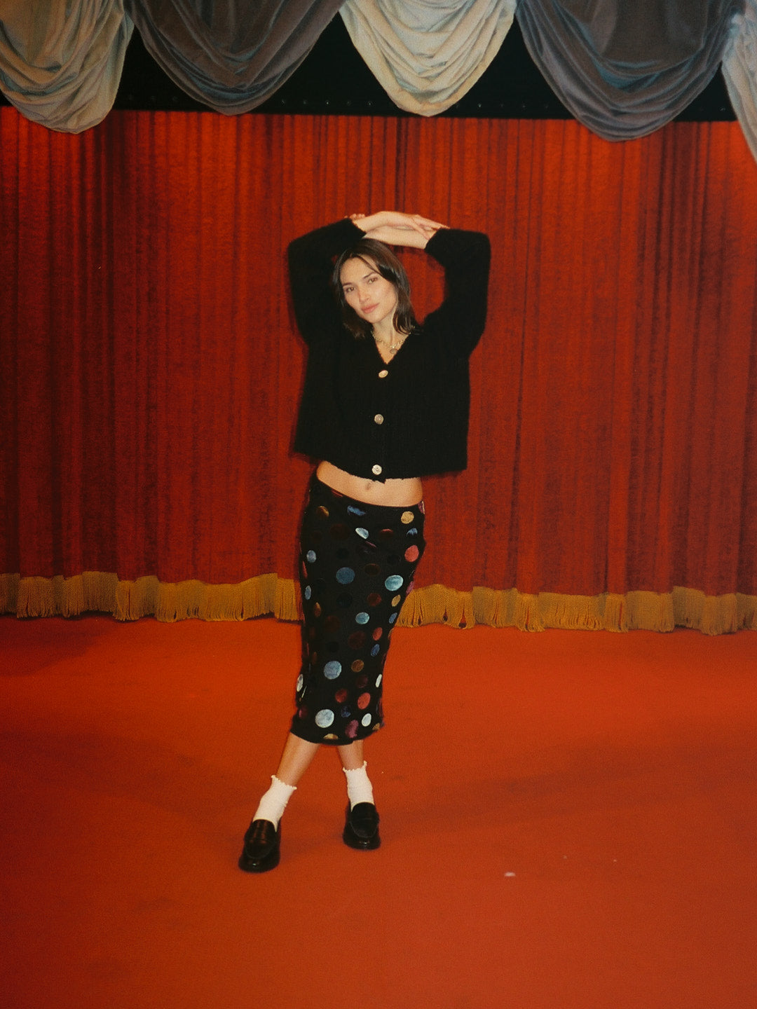 Sandy Midi Skirt - Party Dot