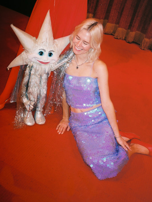 Siren Skirt - Lilac Paillette