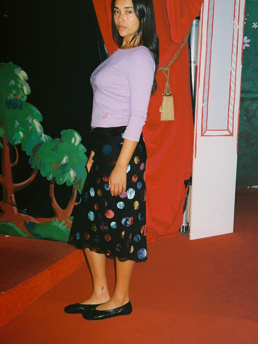 Sandy Midi Skirt - Party Dot