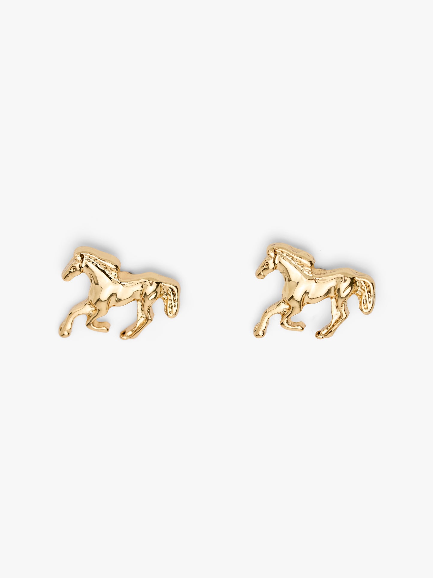 Horse Stud Earrings - Gold