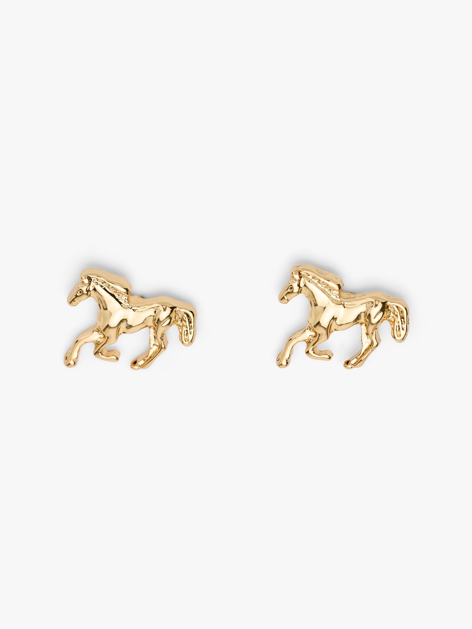 Horse Stud Earrings - Gold