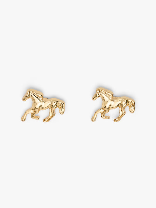 Horse Stud Earrings - Gold