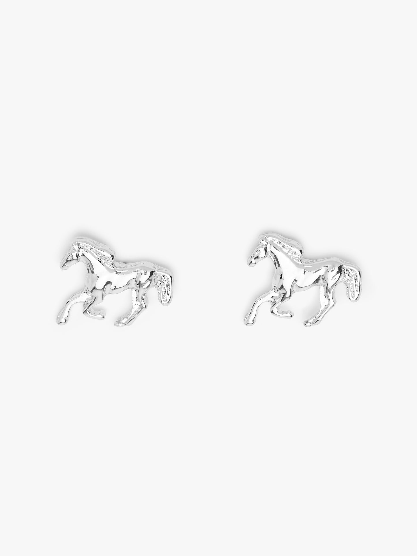 Horse Stud Earrings - Silver