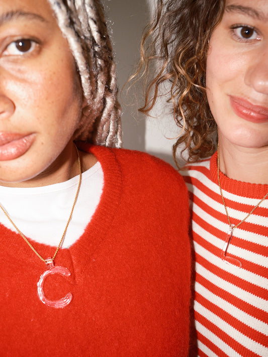 Initial Necklace - Clear