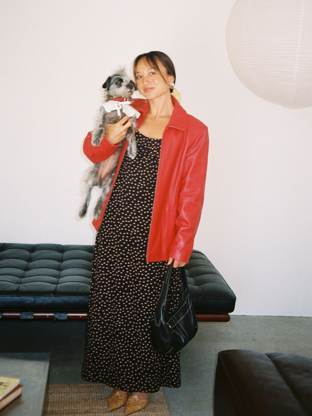 Iris Dress - Taupe Dot