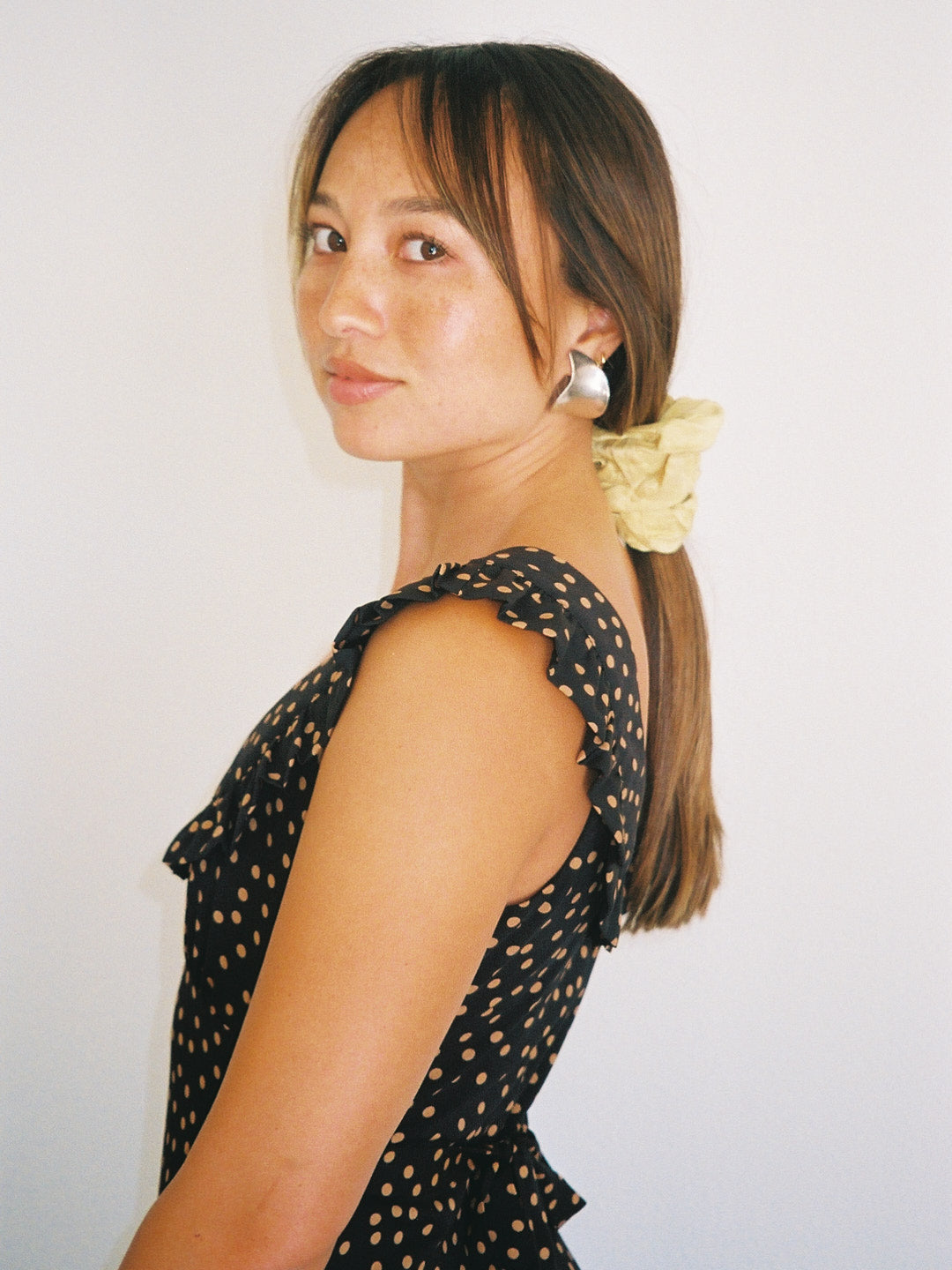 Iris Dress - Taupe Dot