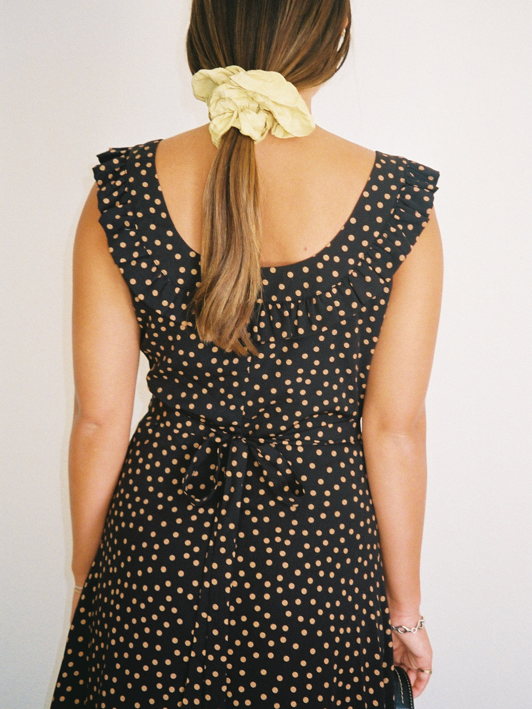 Iris Dress - Taupe Dot