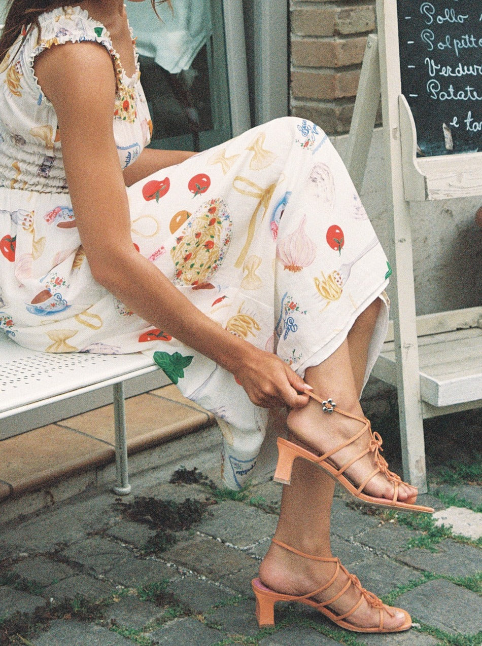 Carrie Bow Sandal - Creamsicle/Rouge