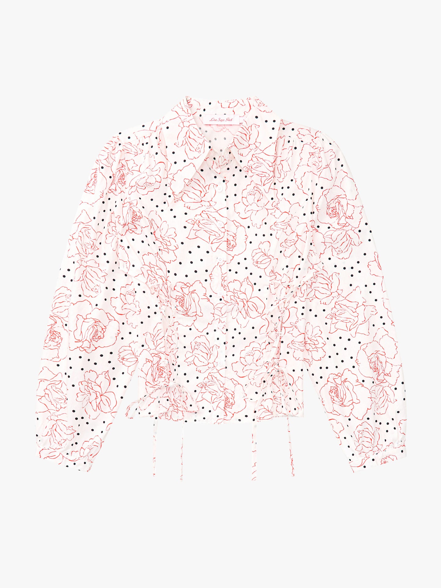 Jasper Button Up - Rose Dot White