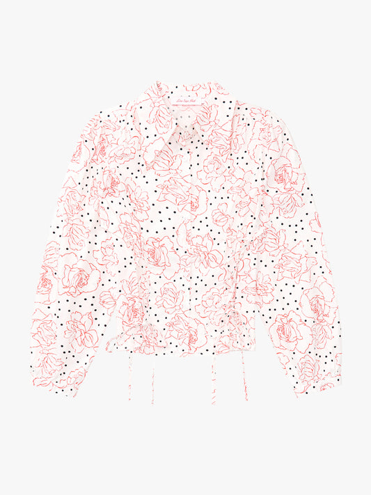 Jasper Button Up - Rose Dot White