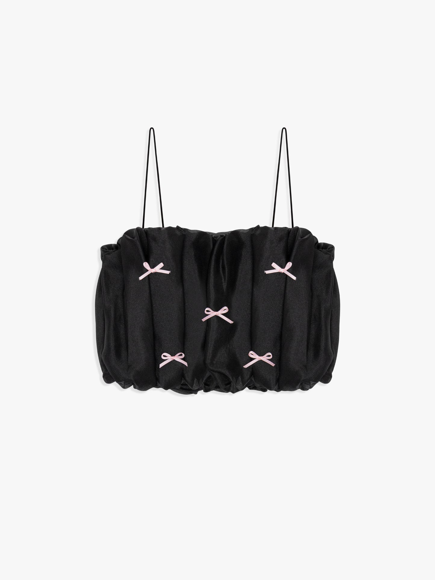 Jemma Bubble Top - Black Pink Bow