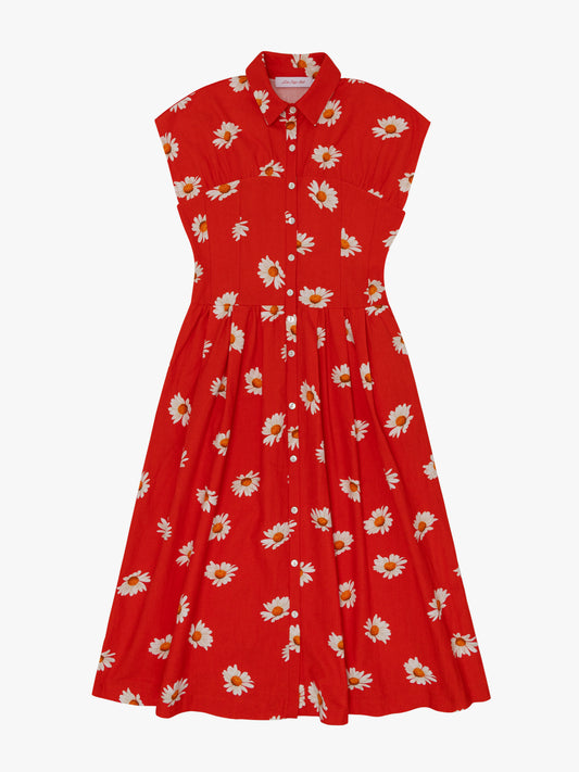 Joan Dress - Red Daisy