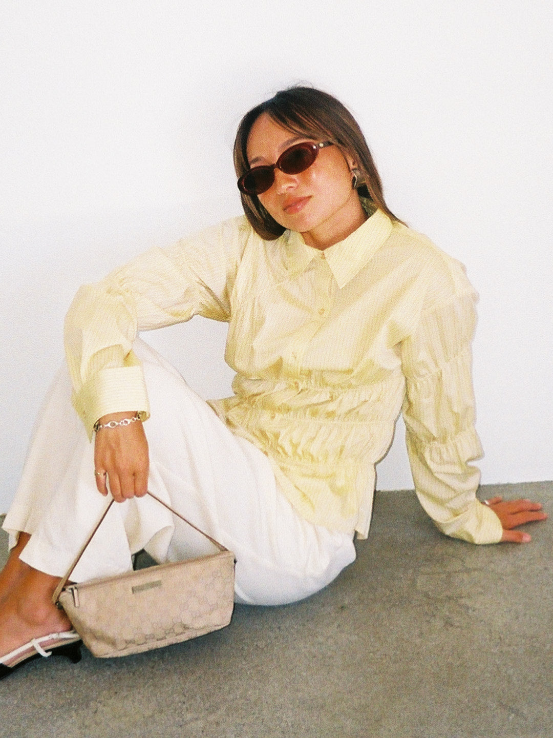 Junie Button Up - Meringue