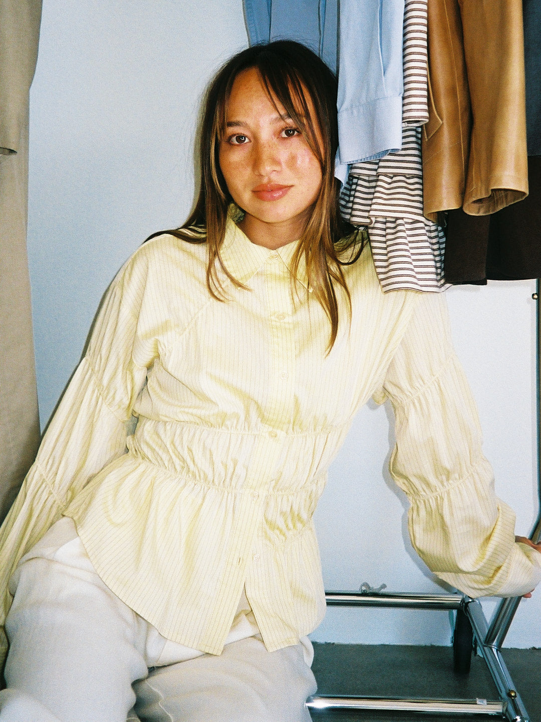 Junie Button Up - Meringue