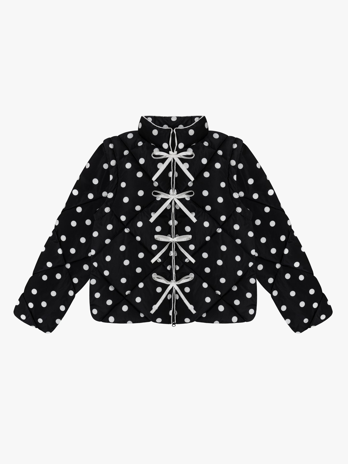 Lady Puffer Jacket - Black Dot
