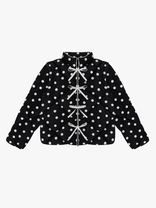 Lady Puffer Jacket - Black Dot