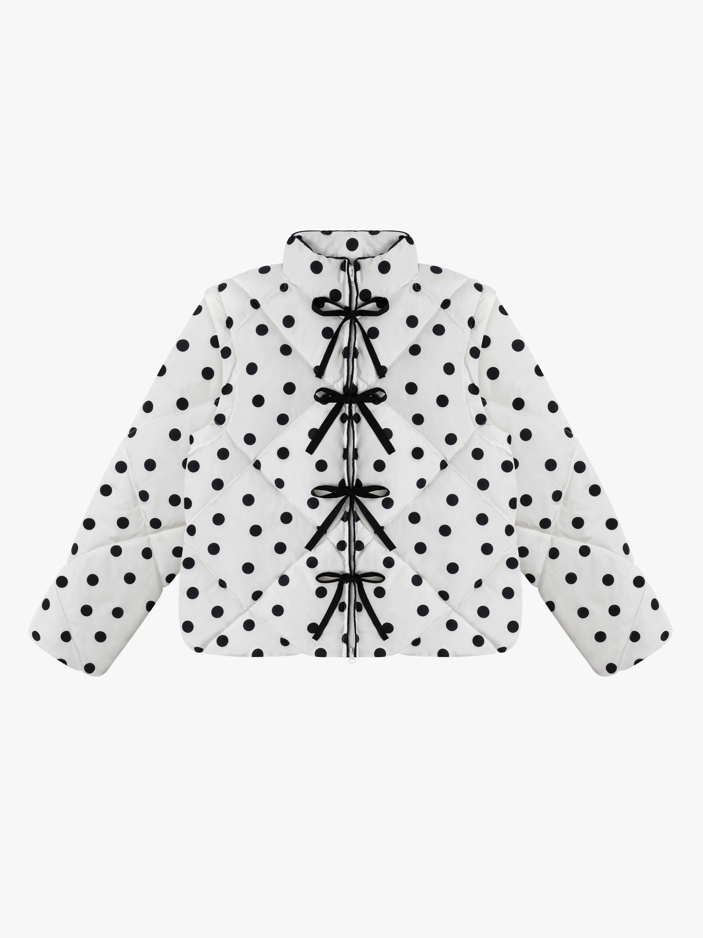 Lady Puffer Jacket  -  White Dot