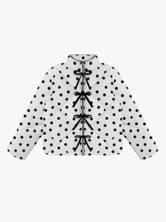 Lady Puffer Jacket  -  White Dot
