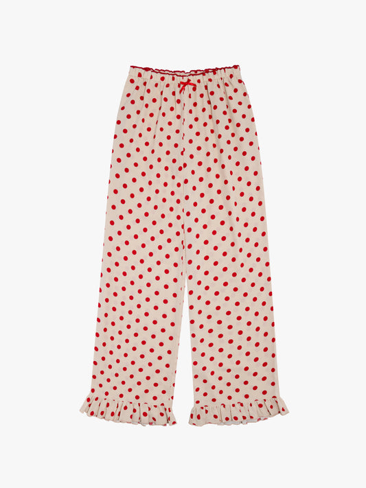 Liora Ruffle Pant - Scarlett Dot