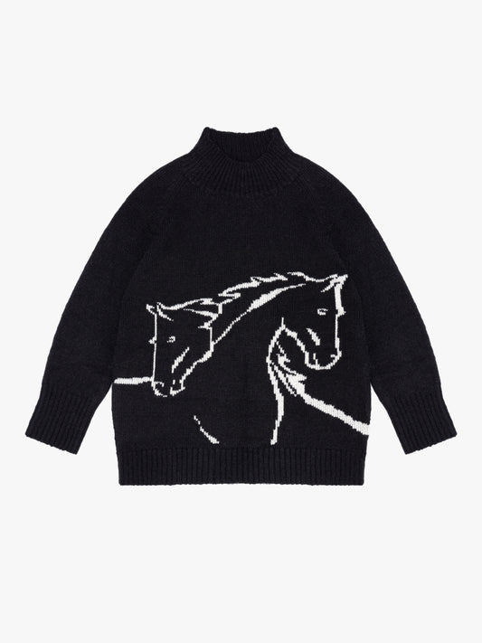 Louise Mockneck Sweater - Horses