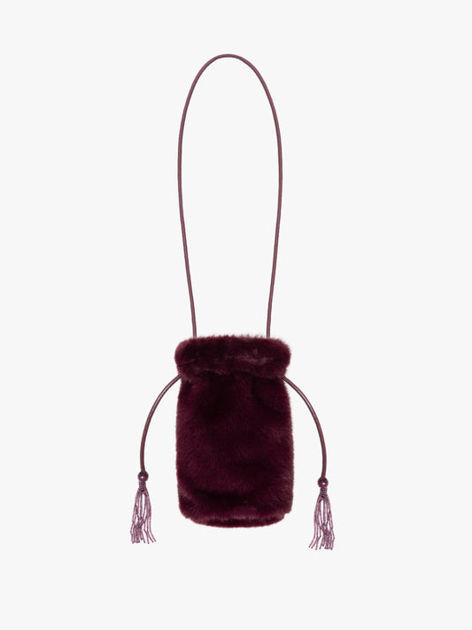 Luca Faux Fur Bag - Merlot
