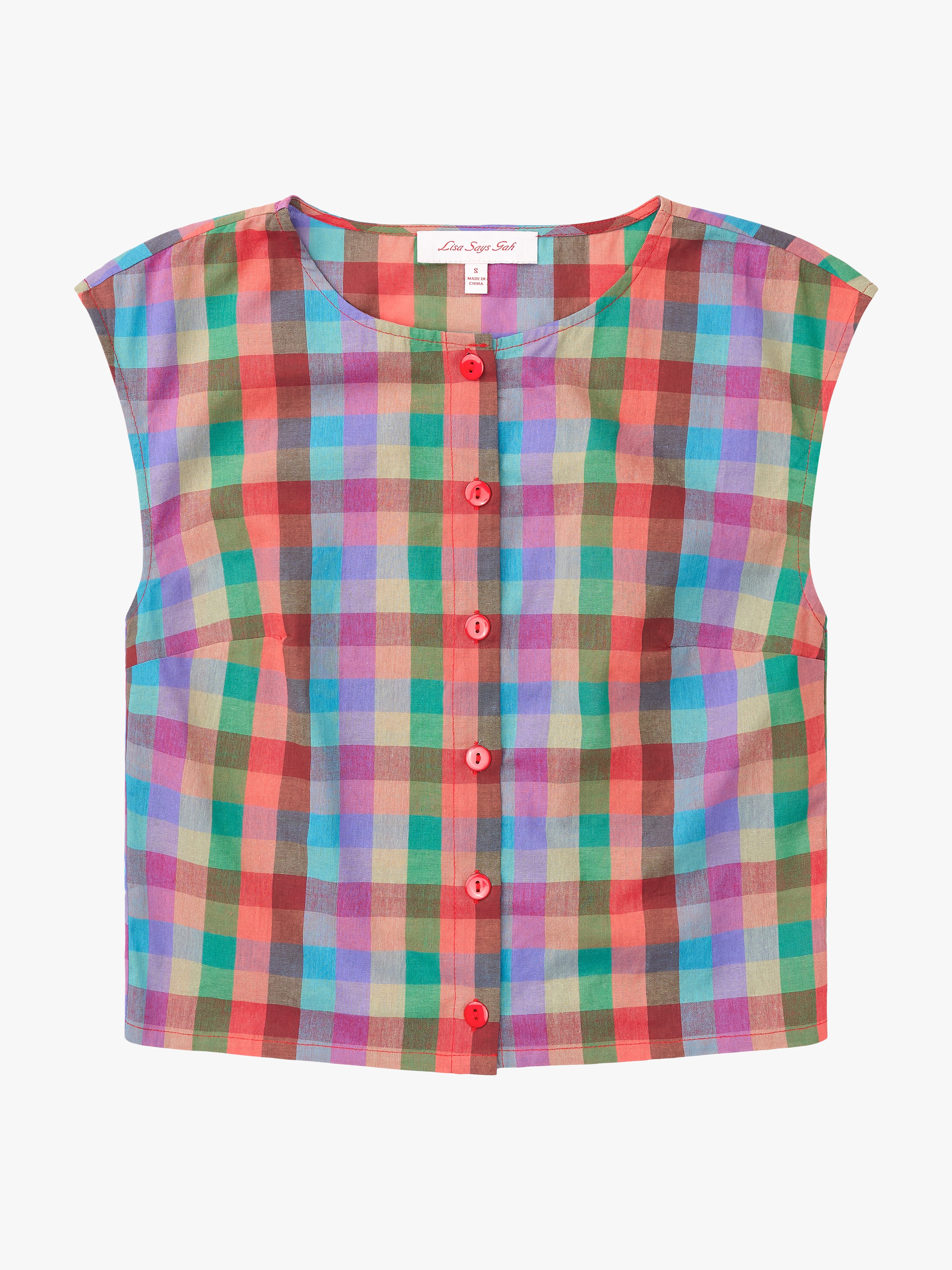 Madeline Top - Colorburst Plaid – Lisa Says Gah Madeline Top - Colorburst Plaid – Lisa Says Gah