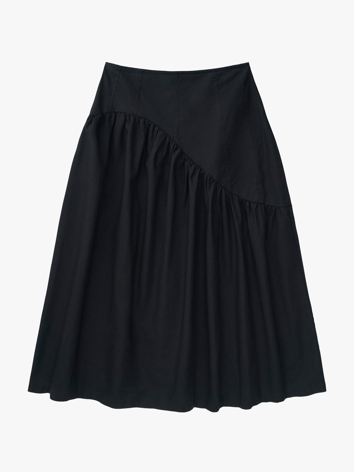 Maeve Midi Skirt - Black Linen