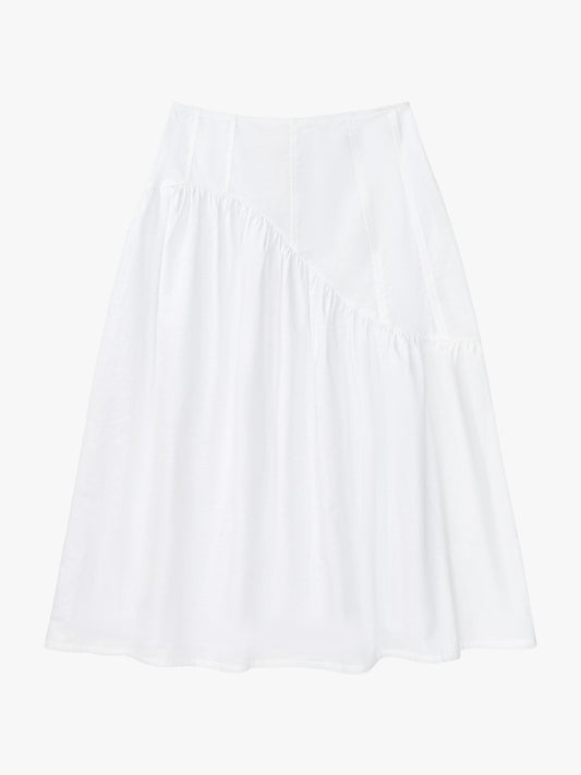 Maeve Midi Skirt - White Linen