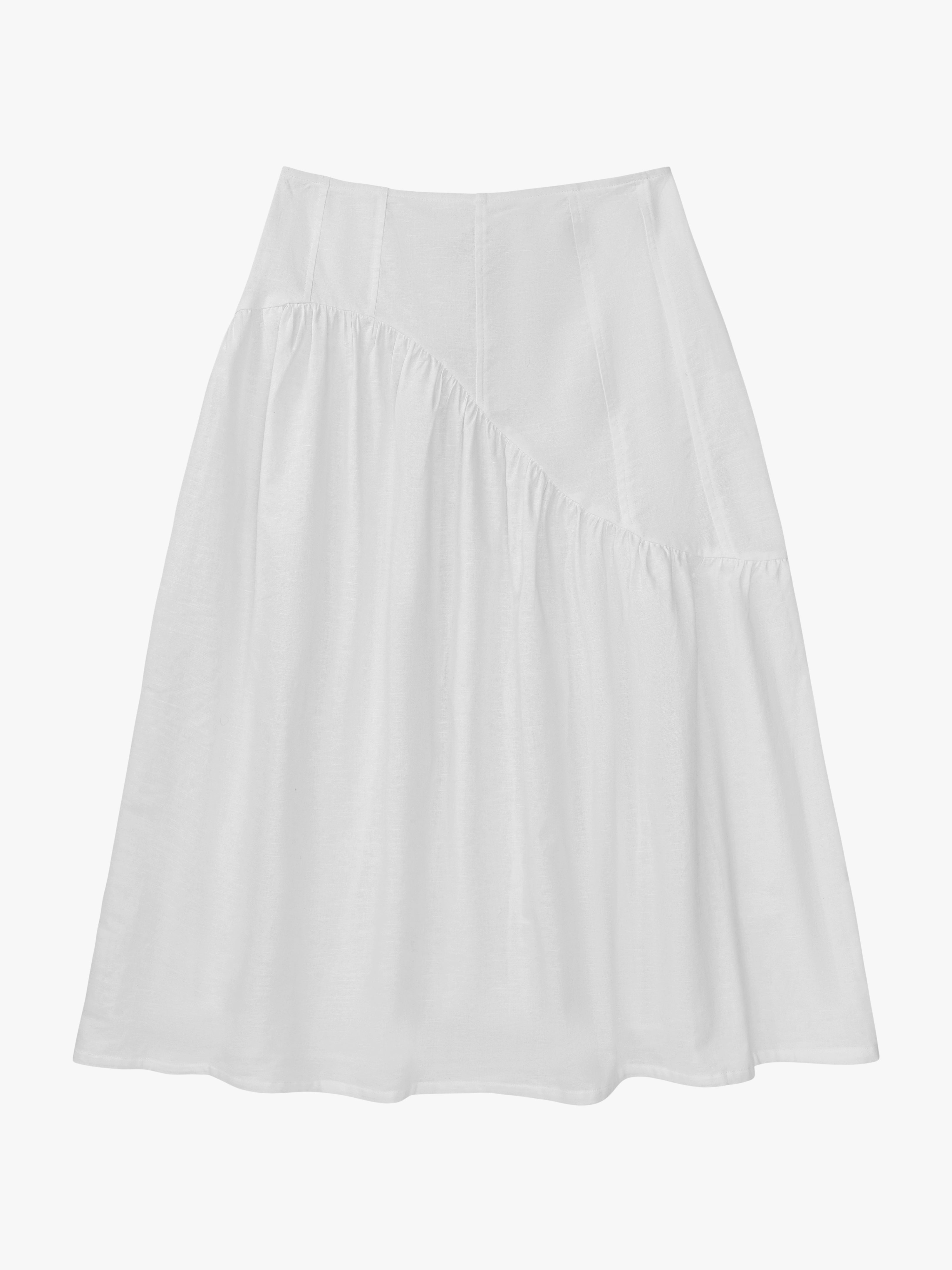 Maeve Midi Skirt - White Linen – Lisa Says Gah
