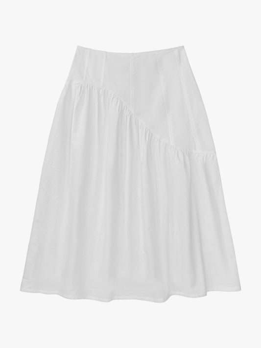 Maeve Midi Skirt - White Linen