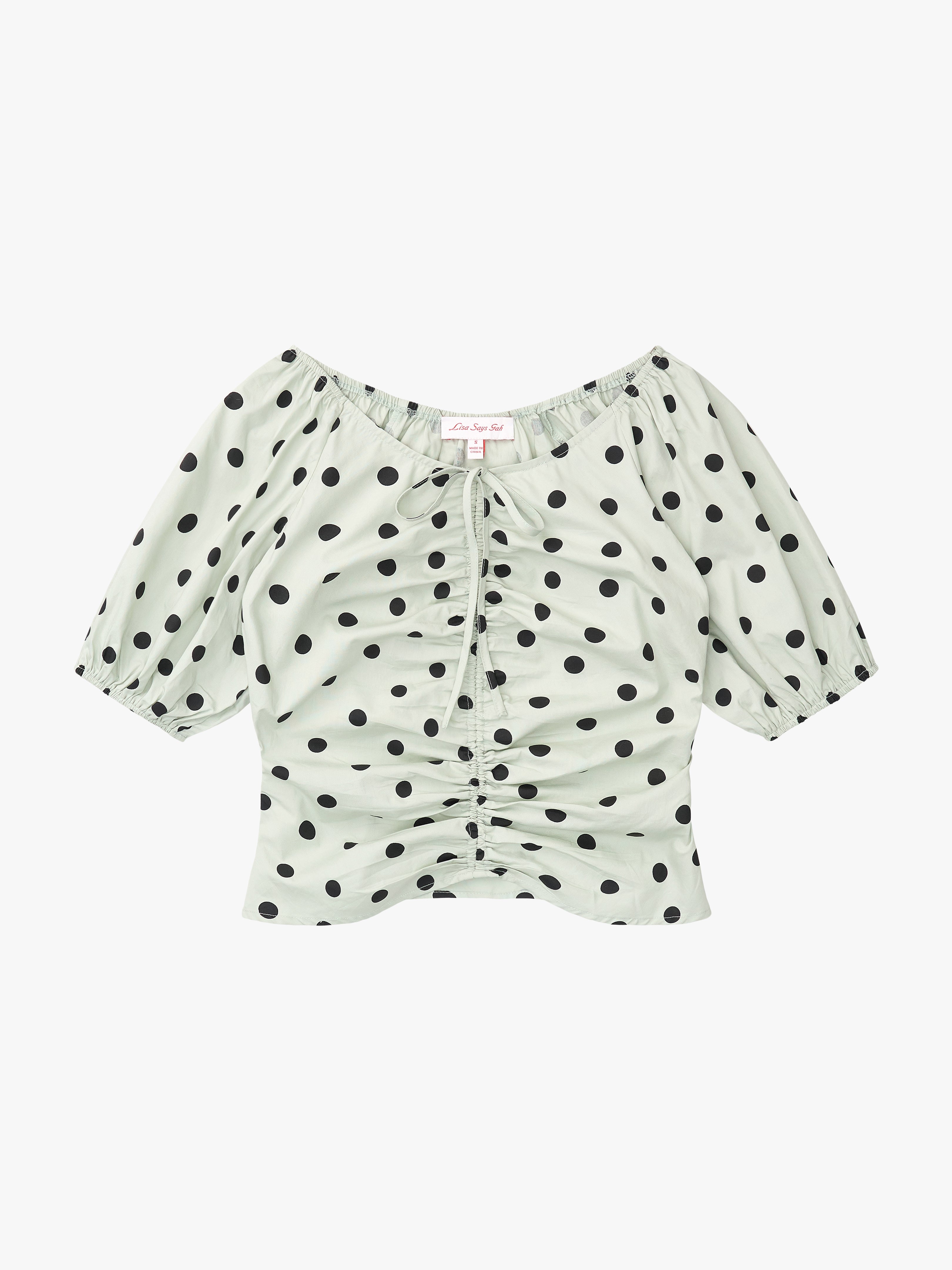 スカート Rchanandmary Lindsay logo tops Margaret Top - Mint Chip Dot – Lisa Says Gah
