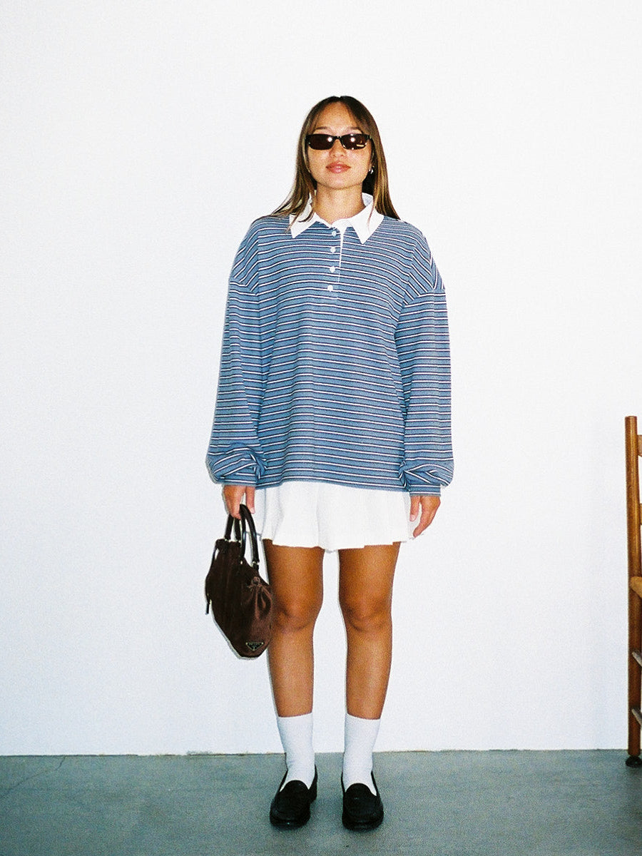 Marin Striped Polo - Blue Stripe – Lisa Says Gah