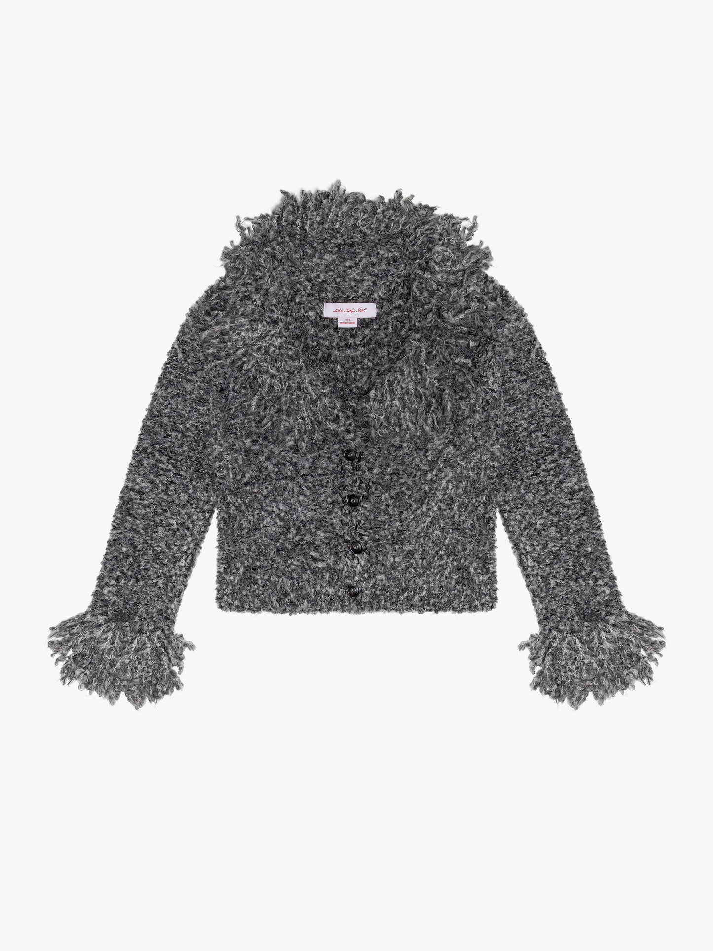 Marla Fringe Cardigan - Salt & Pepper