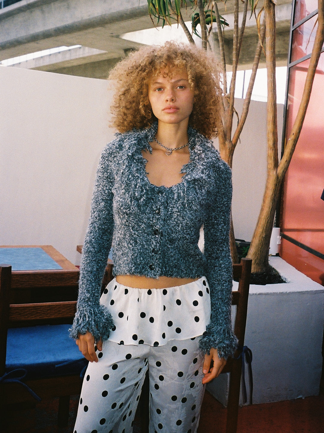 Marla Fringe Cardigan - Salt & Pepper