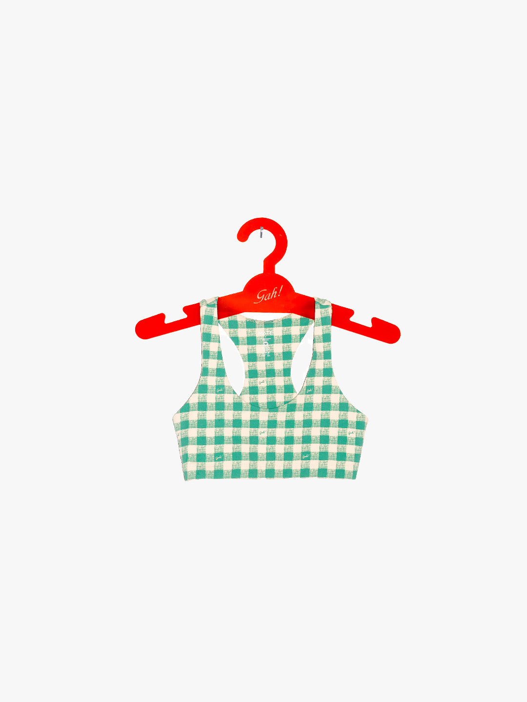 Organic Stretch Sports Bra - Basil Gingham