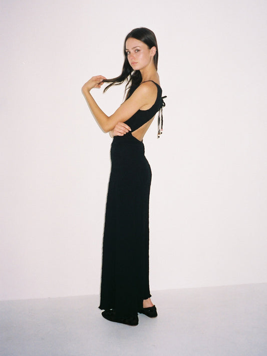 Maya Dress - Black Crinkle