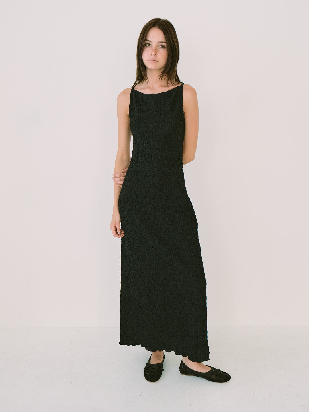 Maya Dress - Black Crinkle
